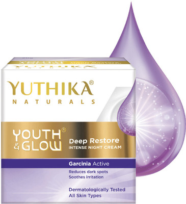 Yuthika Night Cream for Glowing Skin Youth & Glow Deep Restore Intense for all skin(50 g)