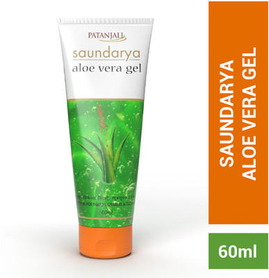 PATANJALI Aloe Vera Gel for Face & Hair, Glowing Skin, Pure Aloe Vera Extract(60 ml)