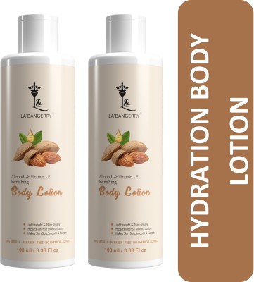 La'bangerry Almond Body Lotion Deep Moisture Care | Pamper Your Skin in Winter (Pack of 2)(200 ml)