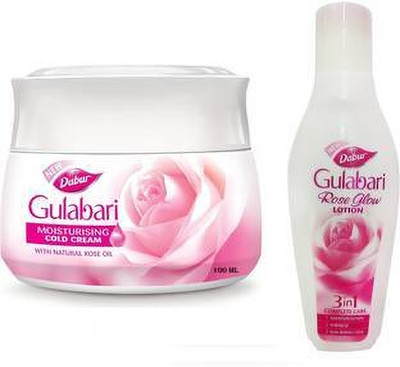 Dabur Gulabari Moisturizing Cold Cream 100 ml (Pack of 1 With Lotion) 50 ml(150 g)