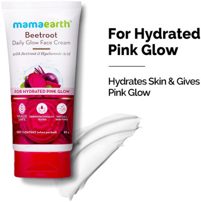 Mamaearth Daily Glow Face Cream with Beetroot & Hyaluronic Acid | Lightweight & Non-Greasy(80 g)
