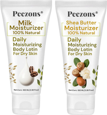 Peezons Milk With Shea Butter Body Lotion for Smooth And Healthy Skin(200 ml)