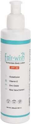 FAIR WISH Glutathione Body Lotion With SPF 30 | Sunscreen Lotion With Vit. E & Aloe Vera(200 ml)