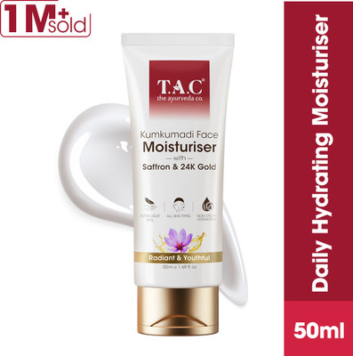 TAC - The Ayurveda Co. Kumkumadi Face Moisturiser | Saffron & 24K Gold | Brightens & Fades Pigments(50 ml)