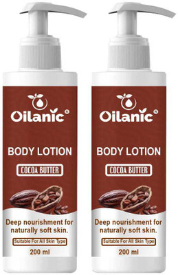 Oilanic Winters Long Lasting Cocoa Butter Body Lotion 24Hrs Moisturization 200ML X 2(400 ml)