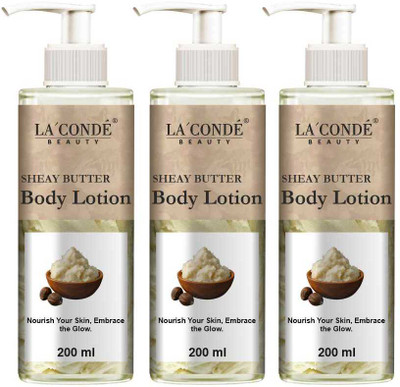 La'Conde Intense Shea Butter Body Lotion 200ml X 3 | Deep Moisturizer for Dry Skin(600 ml)