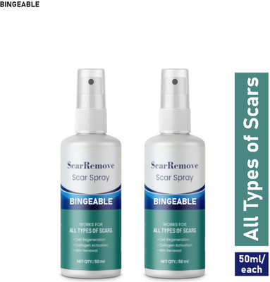 Bingeable Scar Remove Scar Spray Twin Pack – 50 ml Each, Skin Healing Formula(100 ml)