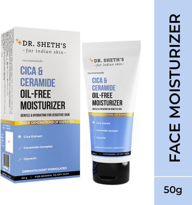 Dr. Sheth's Cica & Ceramide Oil-Free Moisturizer - Gentle Hydrating Cream for Sensitive Skin(50 g)