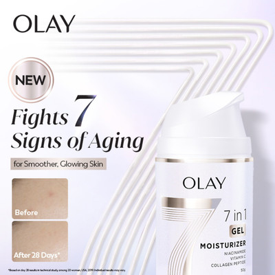 OLAY 7in1 Ultra Light Gel, Fight 7 Signs of Aging with Niacinamide, Vit C, Collagen(50 g)