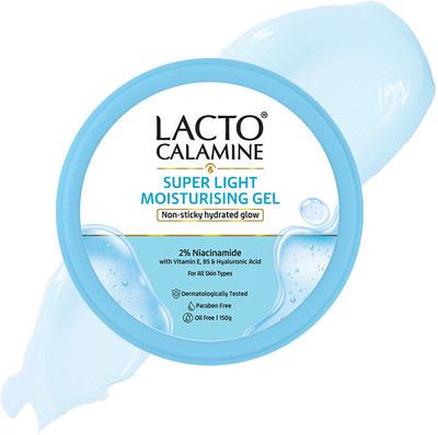 Lacto Calamine Light Moisturising Gel | Non-sticky Hydrating Face & Body Gel Hyaluronic & Vit E(150 g)