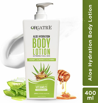 Orgatre Aloe Hydration Body Lotion for Extremely Dull & Dry Skin- 24hrs Intense Moisture(400 ml)