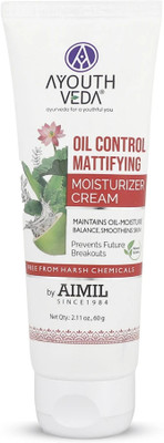 Ayouthveda Oil Control Mattifying Moisturizer Cream|Calms Skin Redness & Prevents Breakouts(60 g)