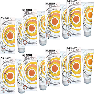 NG MART AUSTRO SUNSCREEN LOTION SPF 60 FOR TANNING & SUN UV RAYS PROTECTION PACK OF - 8(480 g)