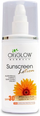 OXYGLOW HERBALS Sunscreen - SPF 30 SPF 30 Lotion 100 ml (Pack of 1) Alovera & Carrot Sun Cover Cream(100 g)