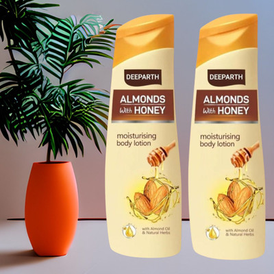 Deeparth Almond Honey Body Lotion | 100ml Each | Deep Nourishing Care(200 ml)