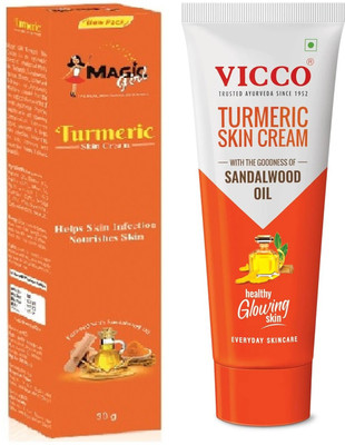 VICCO TURMERIC CREAM 15 GRM AND MAGIC GIRL TURMERIC CREAM 30GRM(45 ml)