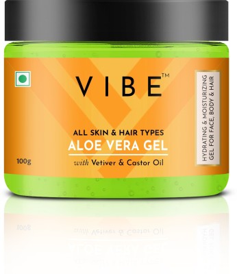 VIBE All Natural and Pure Aloe Vera Gel | Aloe Vera Gel for All type Skin & Hair Types(100 g)