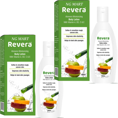NG MART REVERA ALOEVERA BODY LOTION FOR MOUISTURIZING & BRIGHTER SKIN 100m x 2(200 ml)