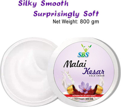 SBS Malai Kesar Skin Cream – Anti-Ageing Winter Fairness Cream, For All Skin Types(800 g)