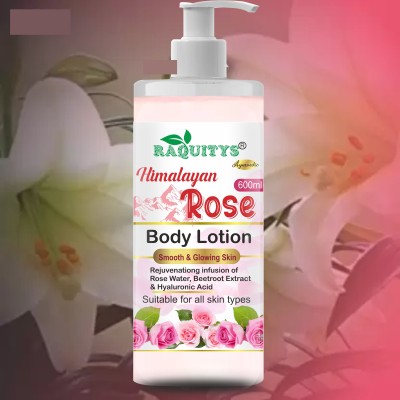 RAQUITYS Rose Body Serum Lotion Moisturizing, Skin Soothing & Hydration With RoseExtact(600 ml)