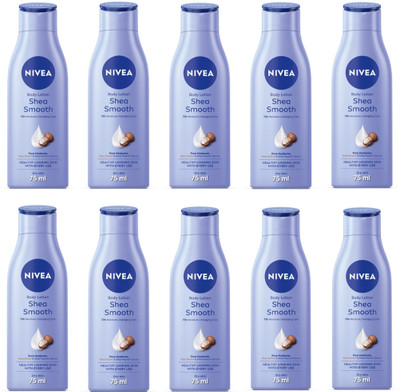 NIVEA SHEA SMOOTH BODY LOTION 75 ML ( PACK OF 10 )(750 ml)