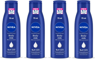 NIVEA Body Milk 5 in 1 Care Lotion - 75ml (Pack of 4)(300 ml)
