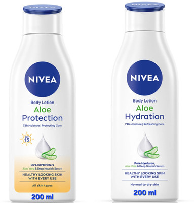 NIVEA ALOE PROTECTION BODY LOTION 200 ML & ALOE HYDRATION BODY LOTION 200 ML(400 ml)