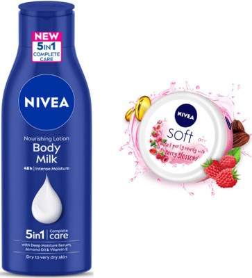 NIVEA Bodymilk 200ml & Berry 100ml Combo(300 ml)