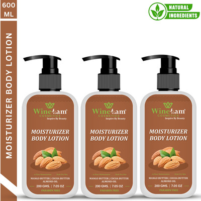 winelam Cocoa & Almond Body Lotion For Smooth & Glowing Skin Long-Lasting Moisturization(600 g)