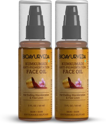 BIOAYURVEDA Kumkumadi Anti-Pigmentation Face Oil for Fading Discoloration (Pack of 2)(60 ml)