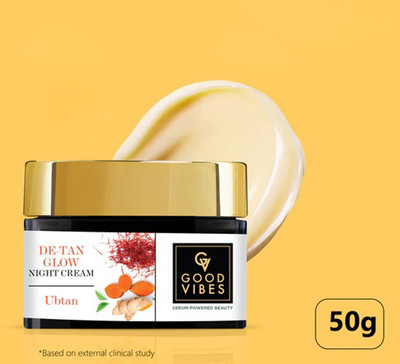 GOOD VIBE De-Tan Glow Night Cream Ubtan with Power of Serum 50G(50 g)