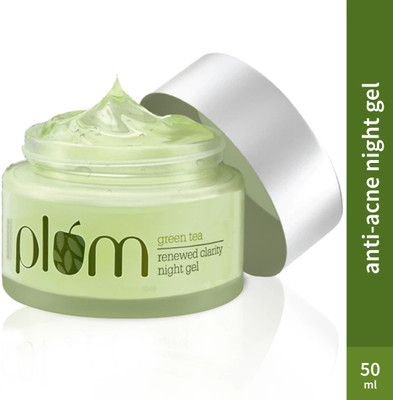 Plum Green Tea Night Gel Cream | Anti-aging Oil-free Moisturizer with Glycolic Acid(50 ml)