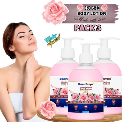 smartdrops Rose Body Lotion | Moisturizing, Skin Soothing & Hydration With Rose Extract(750 ml)