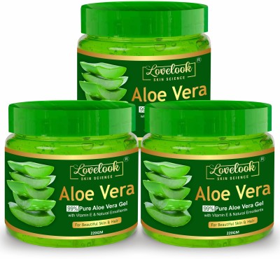 Lovelook Herbal Natural Aloe Vera Gel Green Soothing, Cooling, Moisturizing, Vegan , It Absorbs Rapidly With No Sticky Residue (660 gm)(660 g)