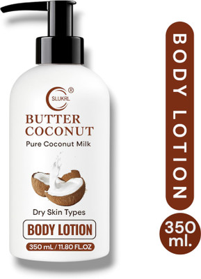 slukrl Silky Glow Coconut Milk Lotion – Deep Care for Dry Skin (Pack of 1)(350 ml)