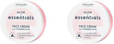 Oriflame GLOW ESSENTIALS FACE CREAM WITH VITAMINS E & B3 PACK OF 2 PC(75 ml)