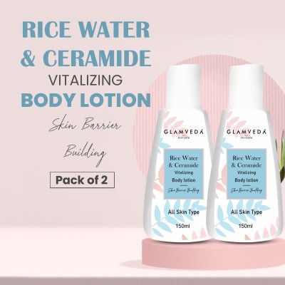GLAMVEDA Korean Rice Water & Ceramide Vitalizing Body Lotion ( Pack Of 2 )(300 ml)