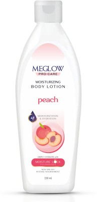 meglow Peach Body Lotion for Winter| Best Moisturizer for Dry Skin| 48H Moisturization(150 ml)