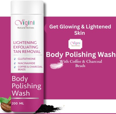 Vigini Glutathione Full Skin Whitening Brightening Polishing D Tan Coffee Body Wash Scrub(200 g)