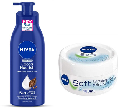 NIVEA Cocoa nourish 400ml, soft cream 100ml(500 ml)
