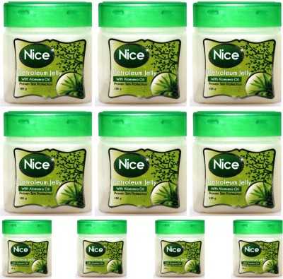 NICE Petroleum Jelly with Aloevera Oil For Skin Protection 40gm Pack 10 pcs (400 gm)(400 g)