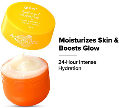 Aqualogica Glow+ Hydra Gel Moisturizer with Vitamin C & Papaya Non Sticky & Quick Absrobing(200 g)