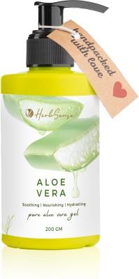 HerbSense Pure Aloe Vera Gel For All Skin & Hair Types, No Artificial Fragrance or Color(150 g)