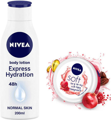 NIVEA Express Hydration 200ml & Pomegranate Cream 100ml Combo(300 ml)