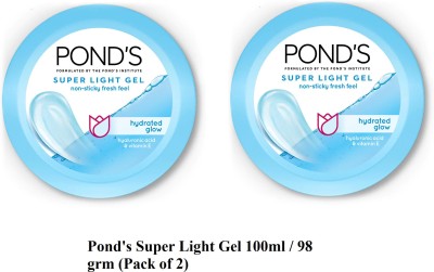 POND's SUPER LIGHT GEL NON-STICKY FRESH FEEL l HYDRATED GLOW (100 ML X 2)(200 ml)