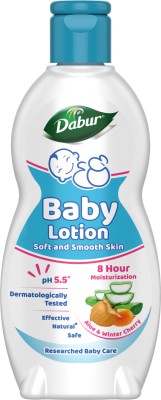 Dabur Baby Lotion Contains Aloe Vera & Almonds|pH balanced with No Parabens & Phthalates(200 ml)