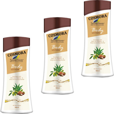 COSMORA SMARTWAY BODY LOTION FOR MOISTURIZING & SMOOTH SOTEN SKIN PACK OF - 100ml x 3(300 ml)