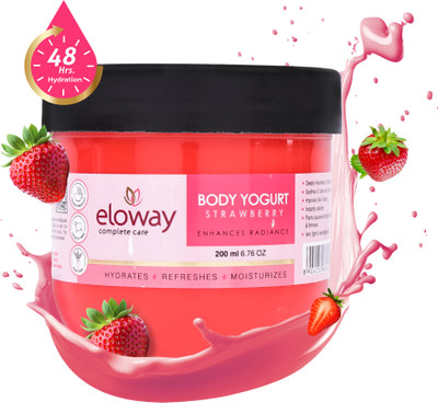 Eloway Strawberry Body Yogurt with 48Hour Moisturisation | Brightens, Hydrates & Plumps(200 ml)