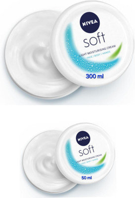 NIVEA Soft Light Moisturizing Cream - 300ml & 50ml (Pack of 2)(350 ml)