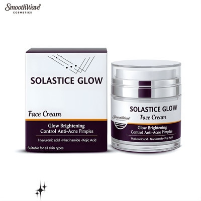 SmoothWave Cosmetics Solastice Glow Face Cream for Brightening, Anti-Acne, Pimple Control b.52(50 g)